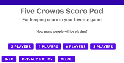 Five Crowns Score Pad